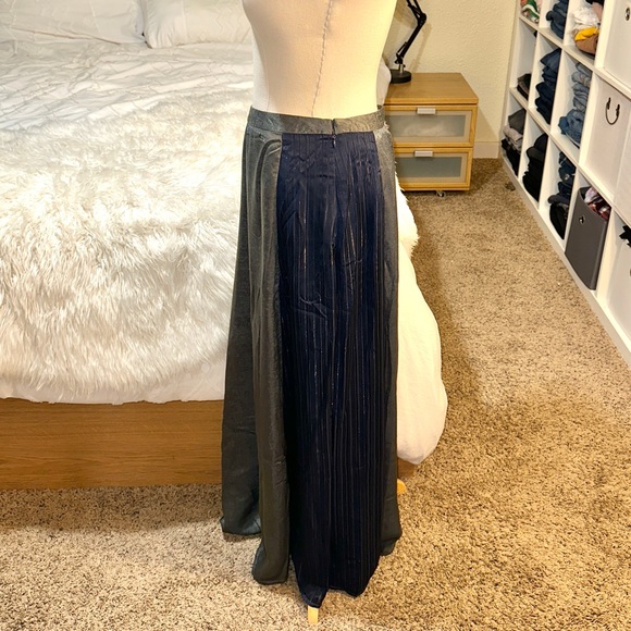 Mystree | NWT Color Block Bohemian Renaissance Maxi Quarter Half Circle Skirt - Picture 3 of 14
